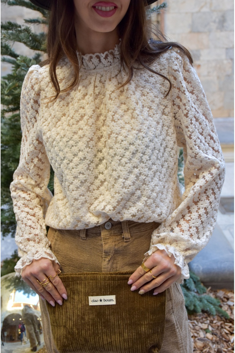 Chemisier Dentelle Ecru LOLITA