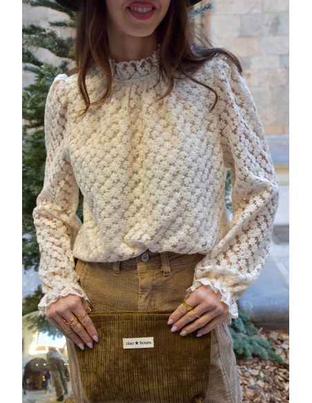 Chemisier Dentelle Ecru LOLITA