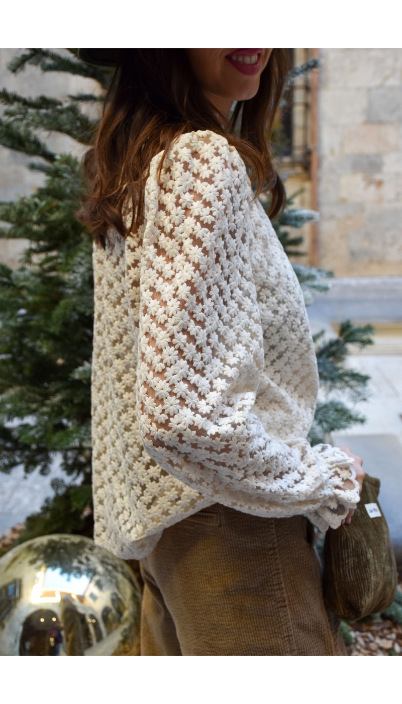 Chemisier Dentelle Ecru LOLITA