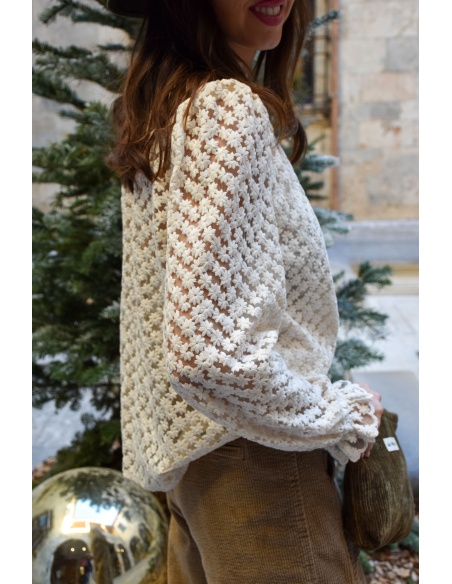 Chemisier Dentelle Ecru LOLITA