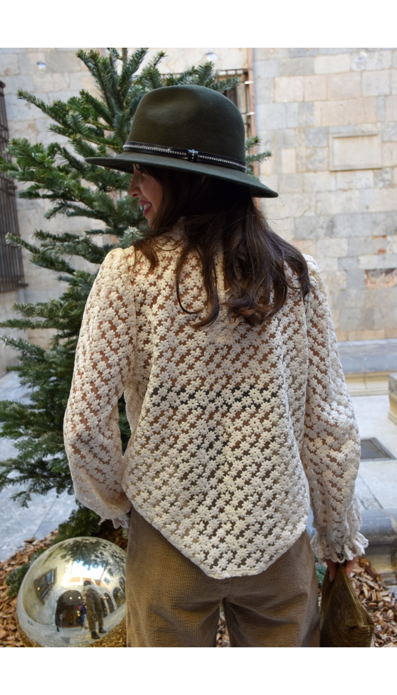 Chemisier Dentelle Ecru LOLITA