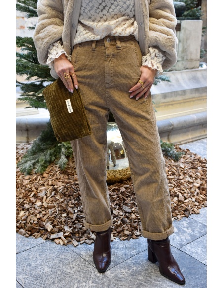 Pantalon Velours Beige ROSALIE