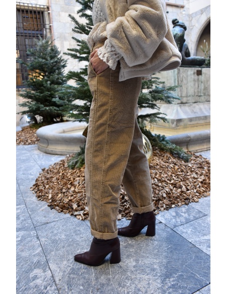 Pantalon Velours Beige ROSALIE