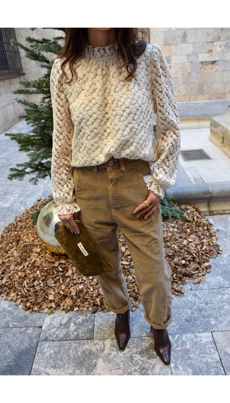 Pantalon Velours Beige ROSALIE