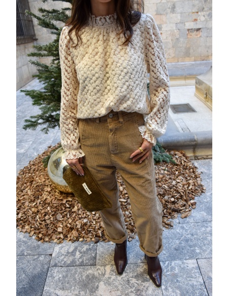 Pantalon Velours Beige ROSALIE