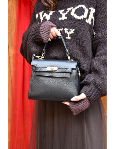 Sac Cuir Noir ELISA