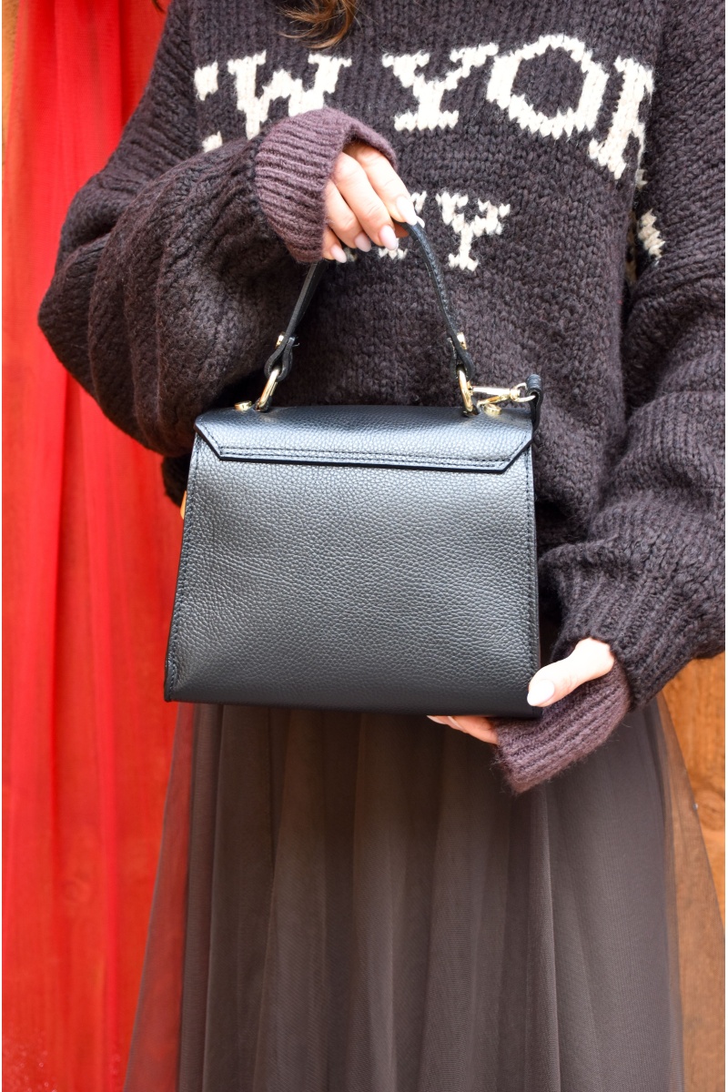 Sac Cuir Noir ELISA 2