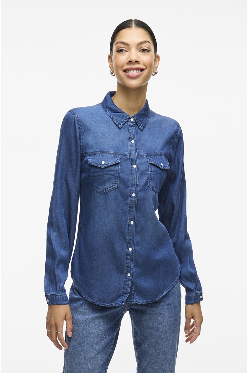 VILA A/S DARKBL UEDENI CHEMISES ML 2