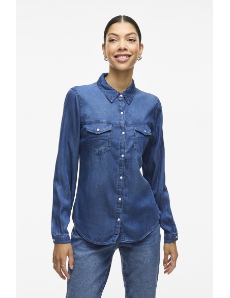 VILA A/S DARKBL UEDENI CHEMISES ML