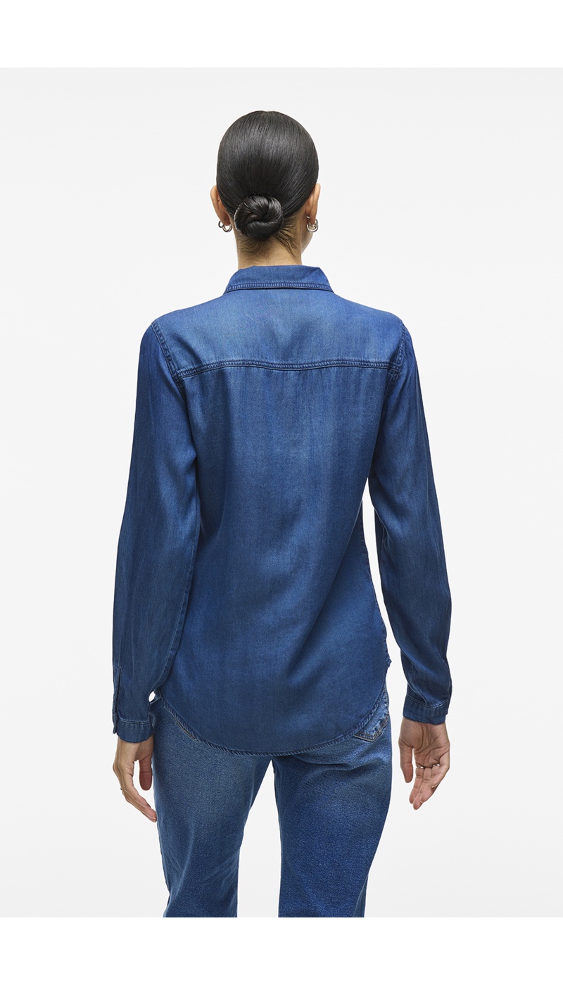 VILA A/S DARKBL UEDENI CHEMISES ML