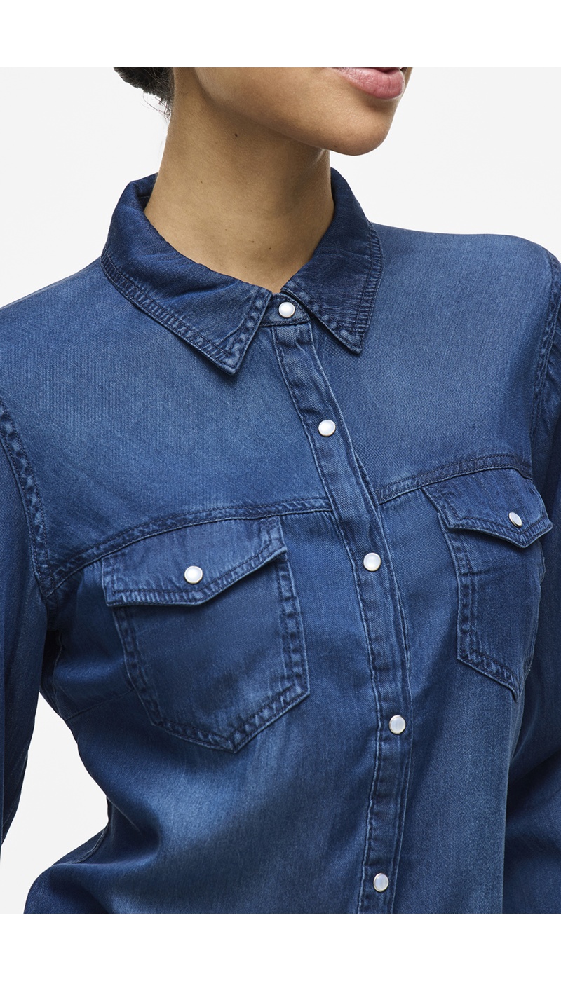 VILA A/S DARKBL UEDENI CHEMISES ML