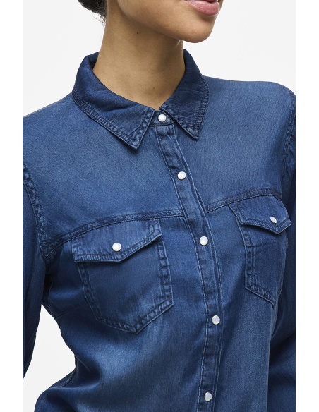 VILA A/S DARKBL UEDENI CHEMISES ML