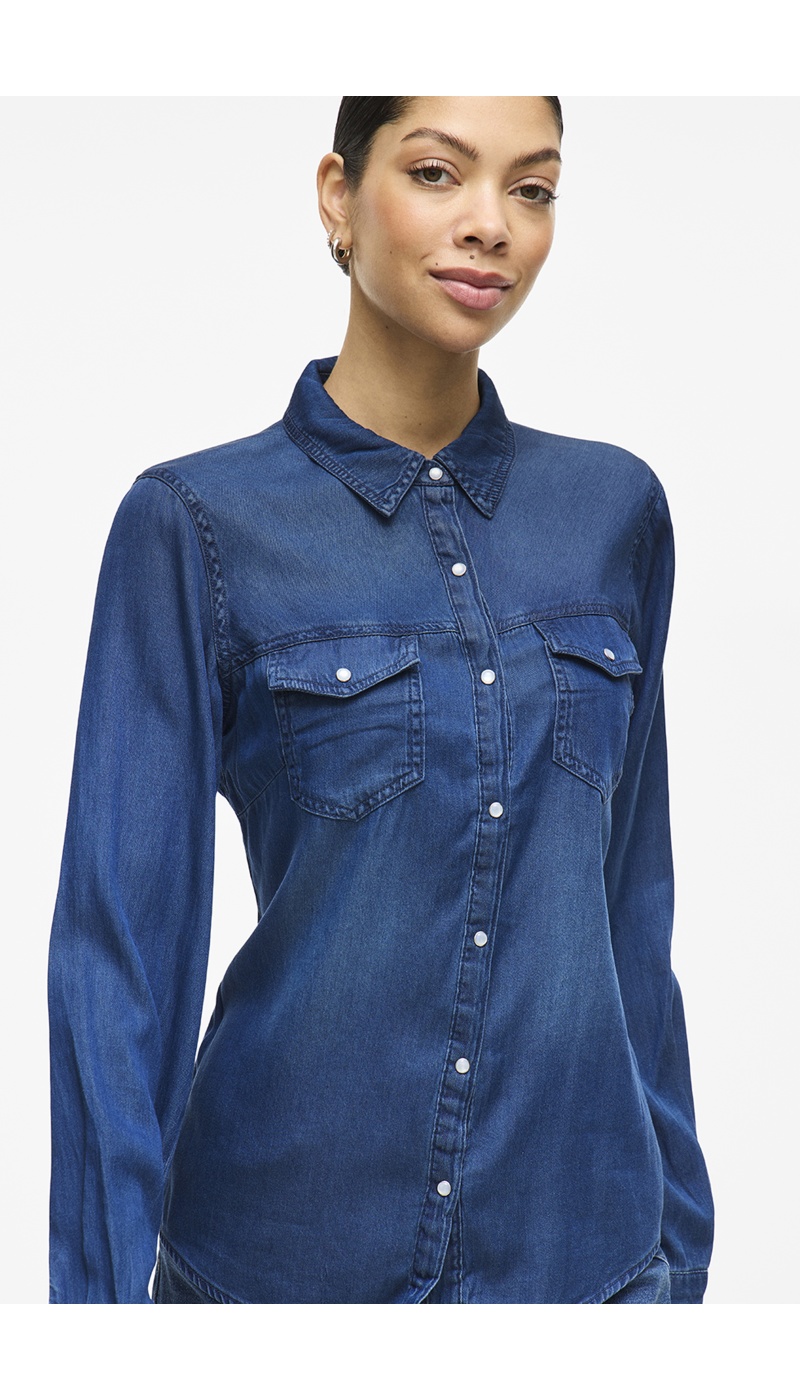 VILA A/S DARKBL UEDENI CHEMISES ML