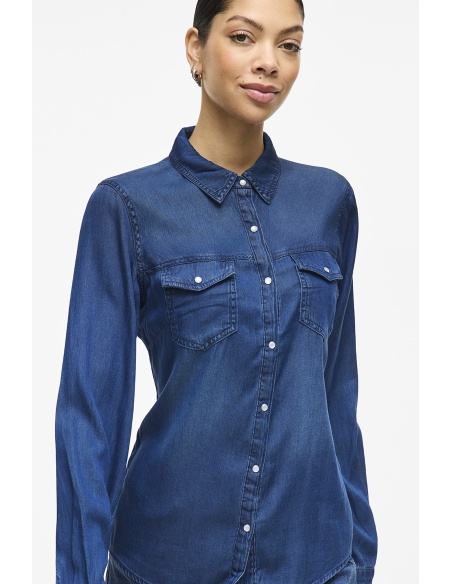 VILA A/S DARKBL UEDENI CHEMISES ML