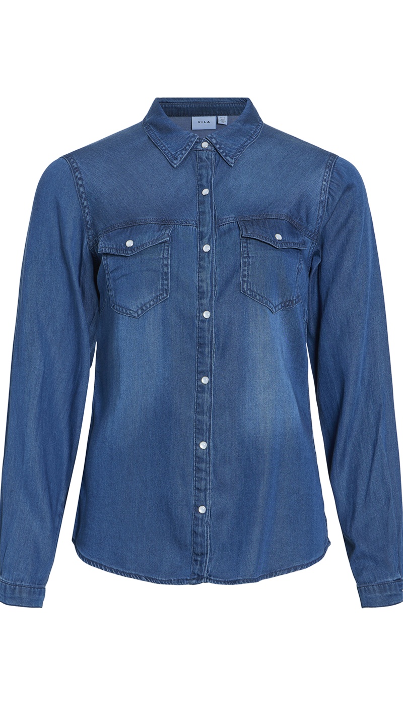 VILA A/S DARKBL UEDENI CHEMISES ML