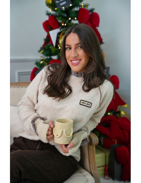 Pull Carreaux Beige CAPU