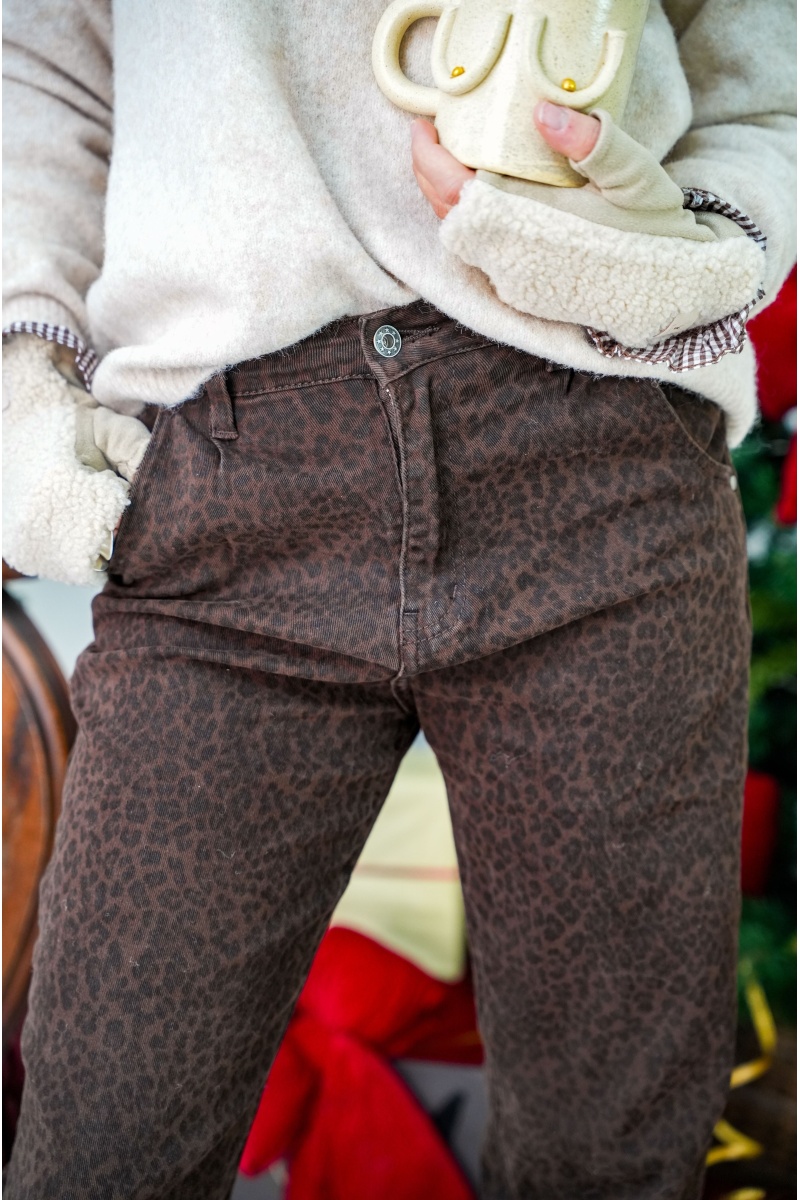 NOVAMAX GERMINE SARL LEOPAR MARRON PANTALON FEMME 2