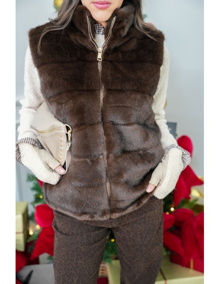 Veste Fourrure Marron ESTELLE