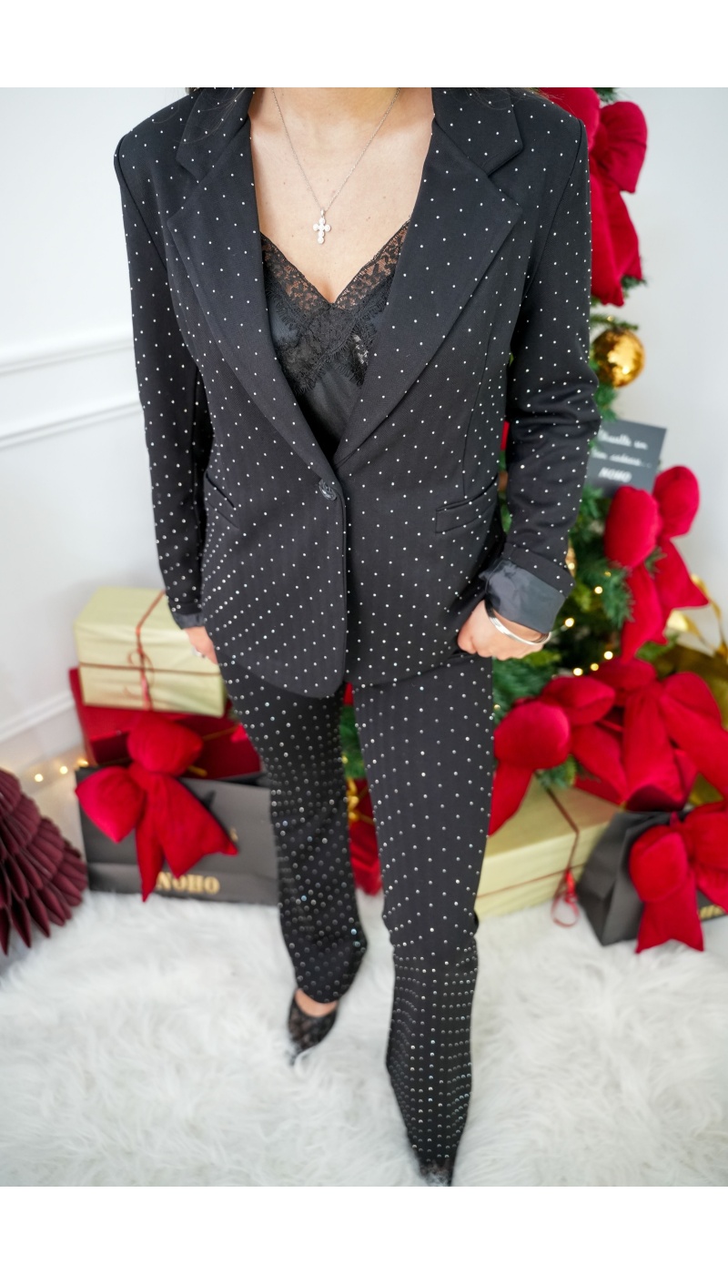 Pantalon Strass Noir NOA