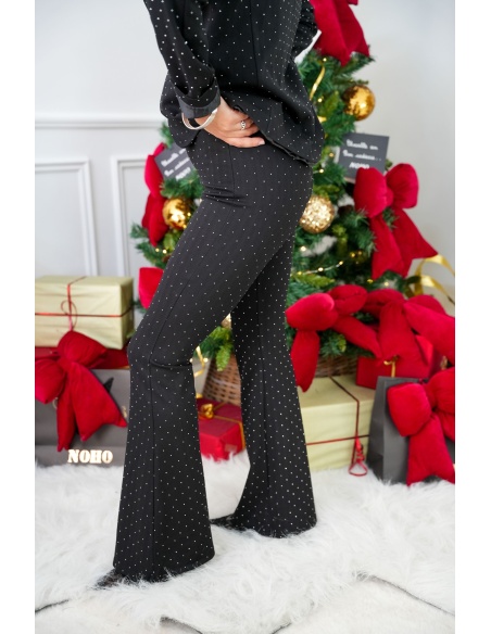 NANA MODA STRASS NOIR PANTALON FEMME