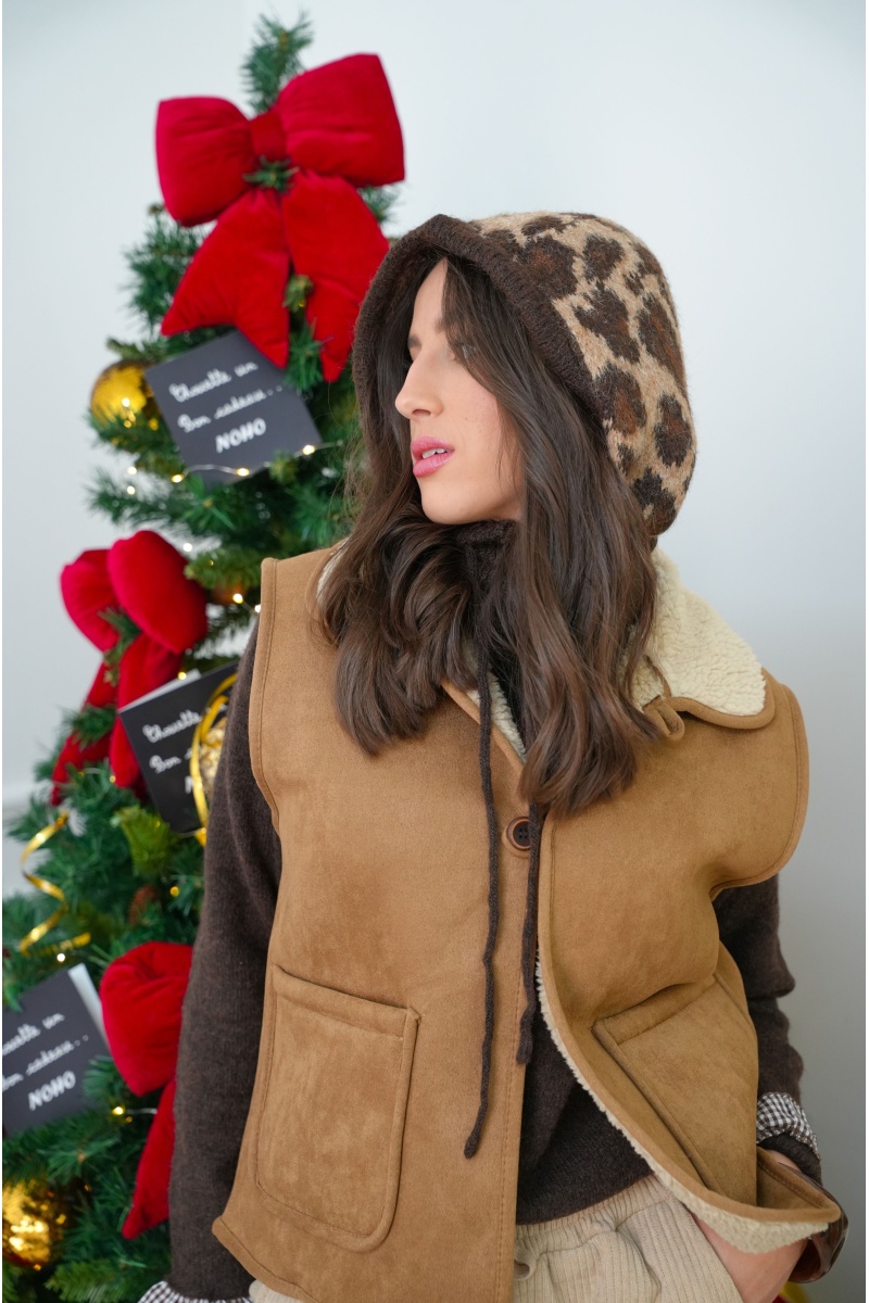 Cagoule Léopard Chocolat JULIE