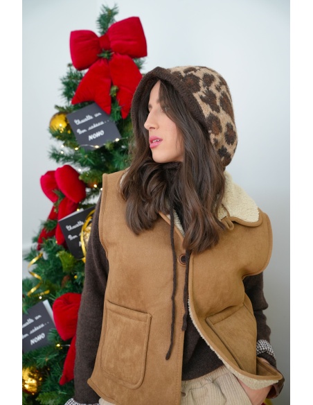 Cagoule Léopard Chocolat JULIE