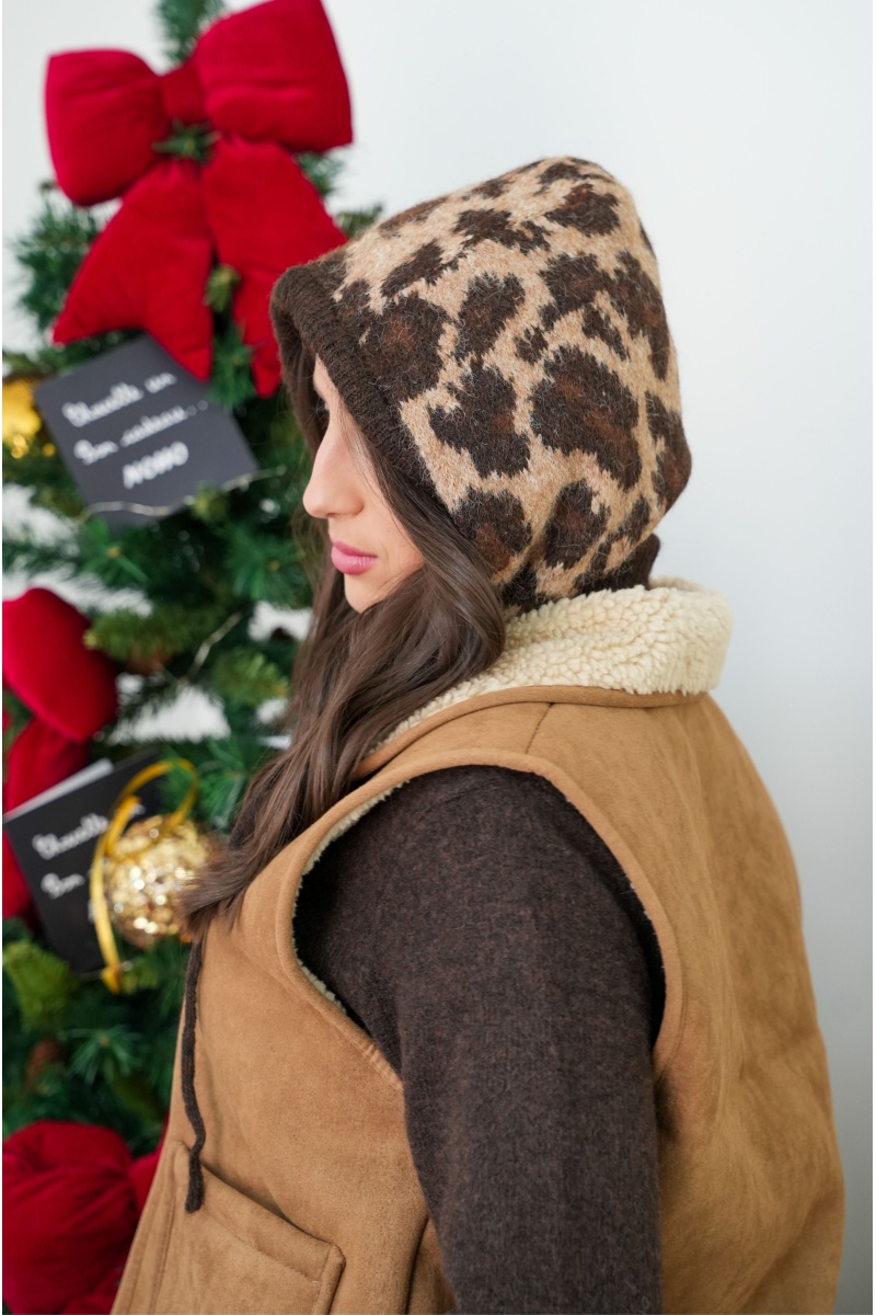 Cagoule Léopard Chocolat JULIE 2