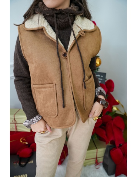 Veste Bouclette Camel ELLIE