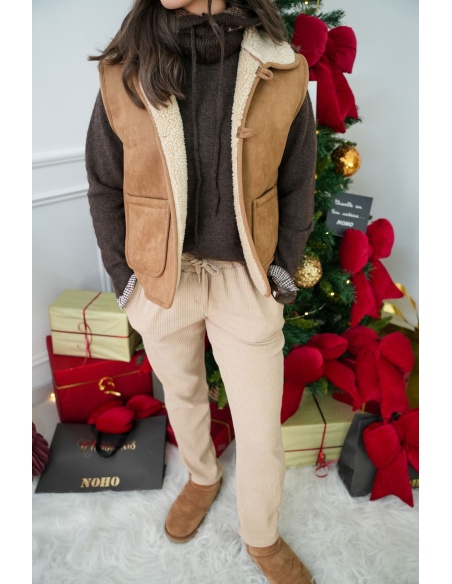 Veste Bouclette Camel ELLIE