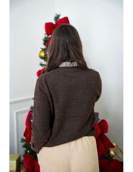 Pull Carreaux Marron CAPU