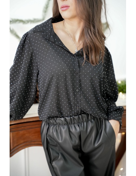 Chemisier Strass Noir LILOU