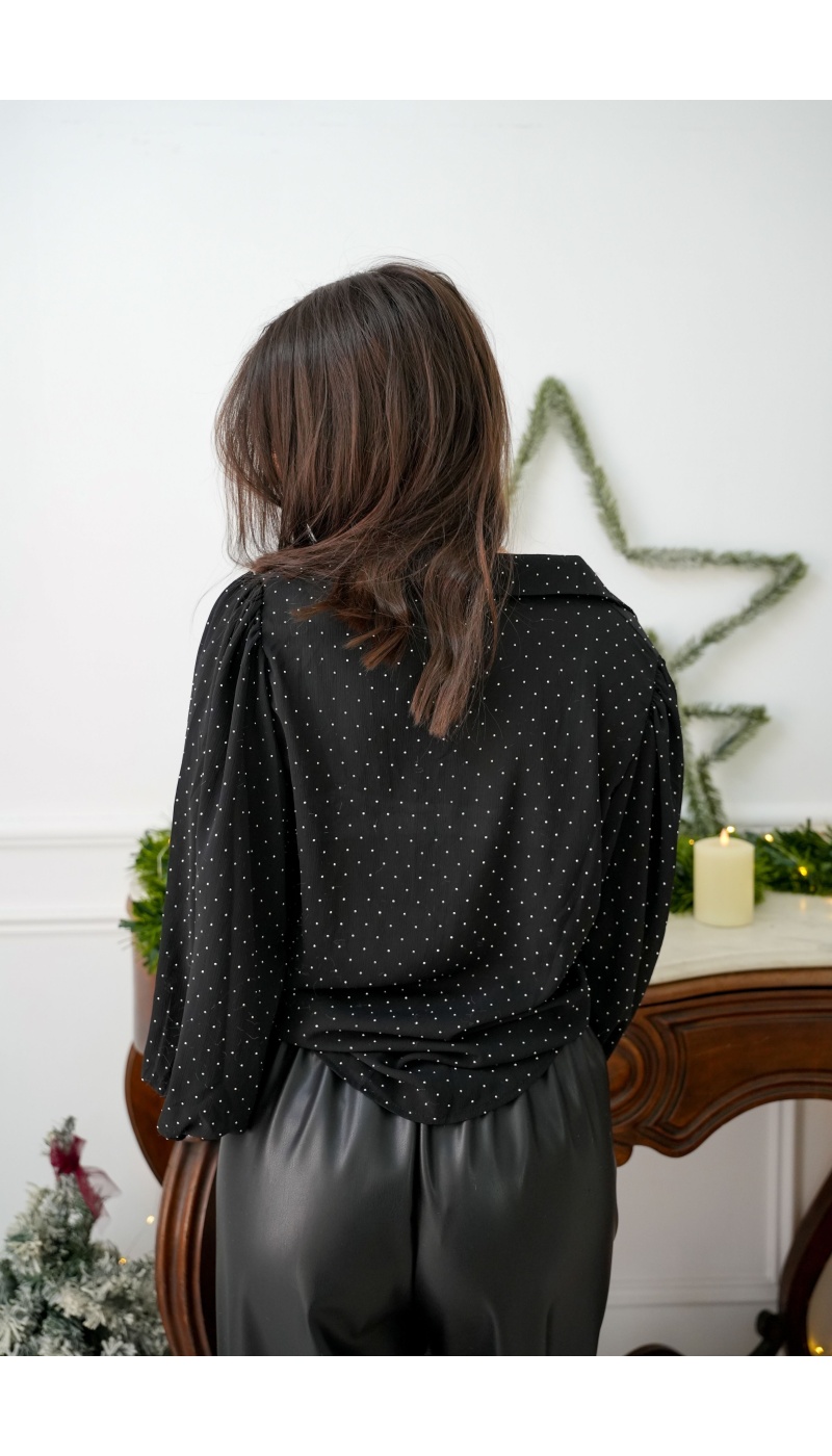 Chemisier Strass Noir LILOU
