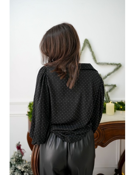 Chemisier Strass Noir LILOU