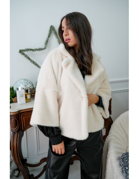 Veste Fourrure Ecrue CHARLOTTE