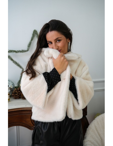 Veste Fourrure Ecrue CHARLOTTE