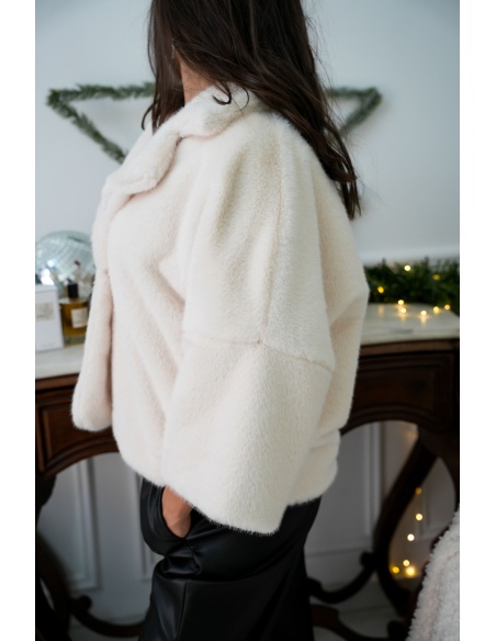 Veste Fourrure Ecrue CHARLOTTE