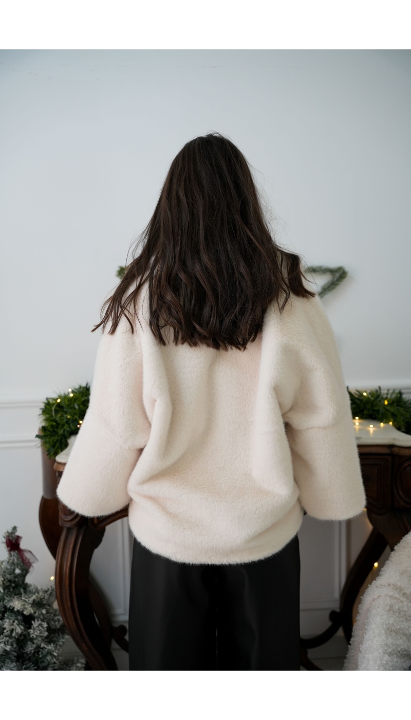 Veste Fourrure Ecrue CHARLOTTE