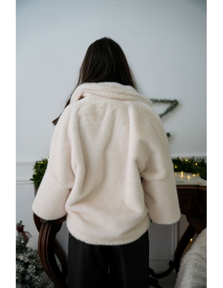 Veste Fourrure Ecrue CHARLOTTE