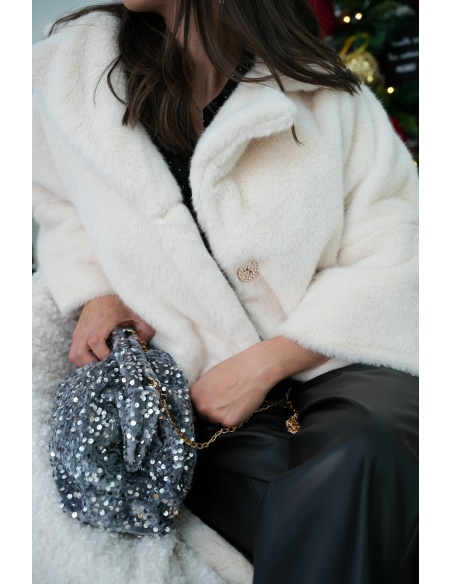 Veste Fourrure Ecrue CHARLOTTE