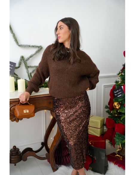 BADALONA SL SEQUIN MARRON JUPES FEMME