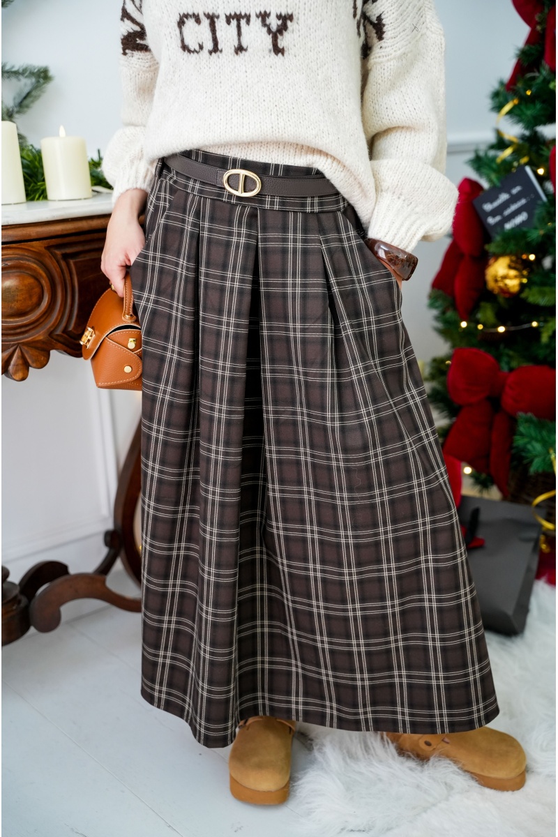 Jupe Carreaux Marron OMAHA