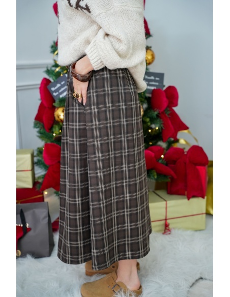 Jupe Carreaux Marron OMAHA
