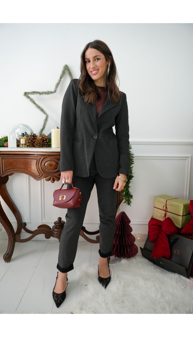 MODA EUROPA STRASS NOIR PANTALON FEMME