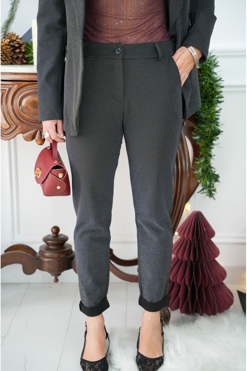 Pantalon Argenté Noir AGATA