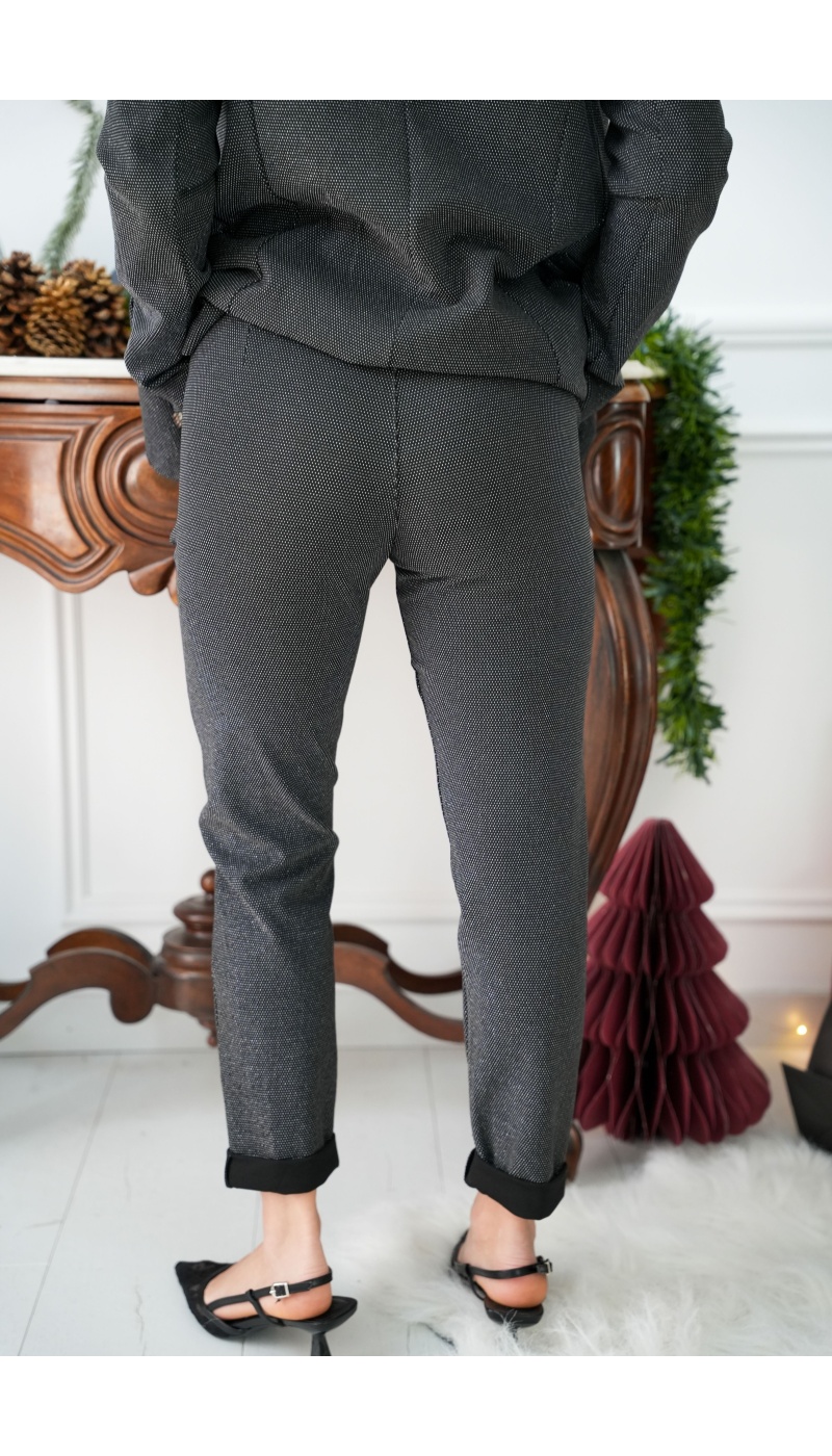 MODA EUROPA STRASS NOIR PANTALON FEMME