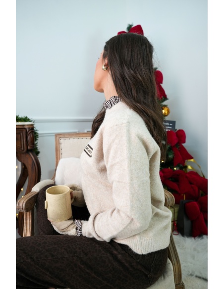 Pull Carreaux Beige CAPU