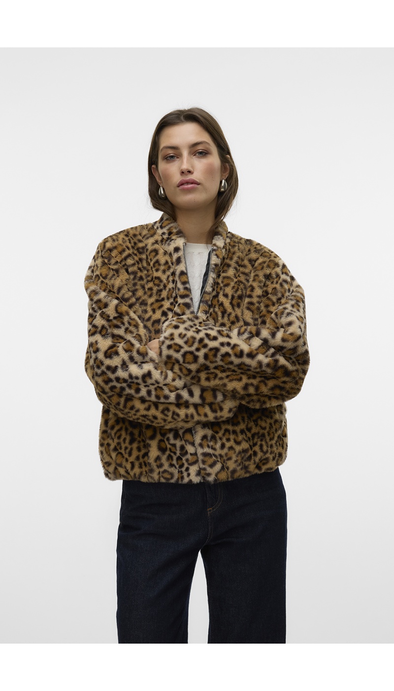 Veste Léopard Camel VMSONJALIGA