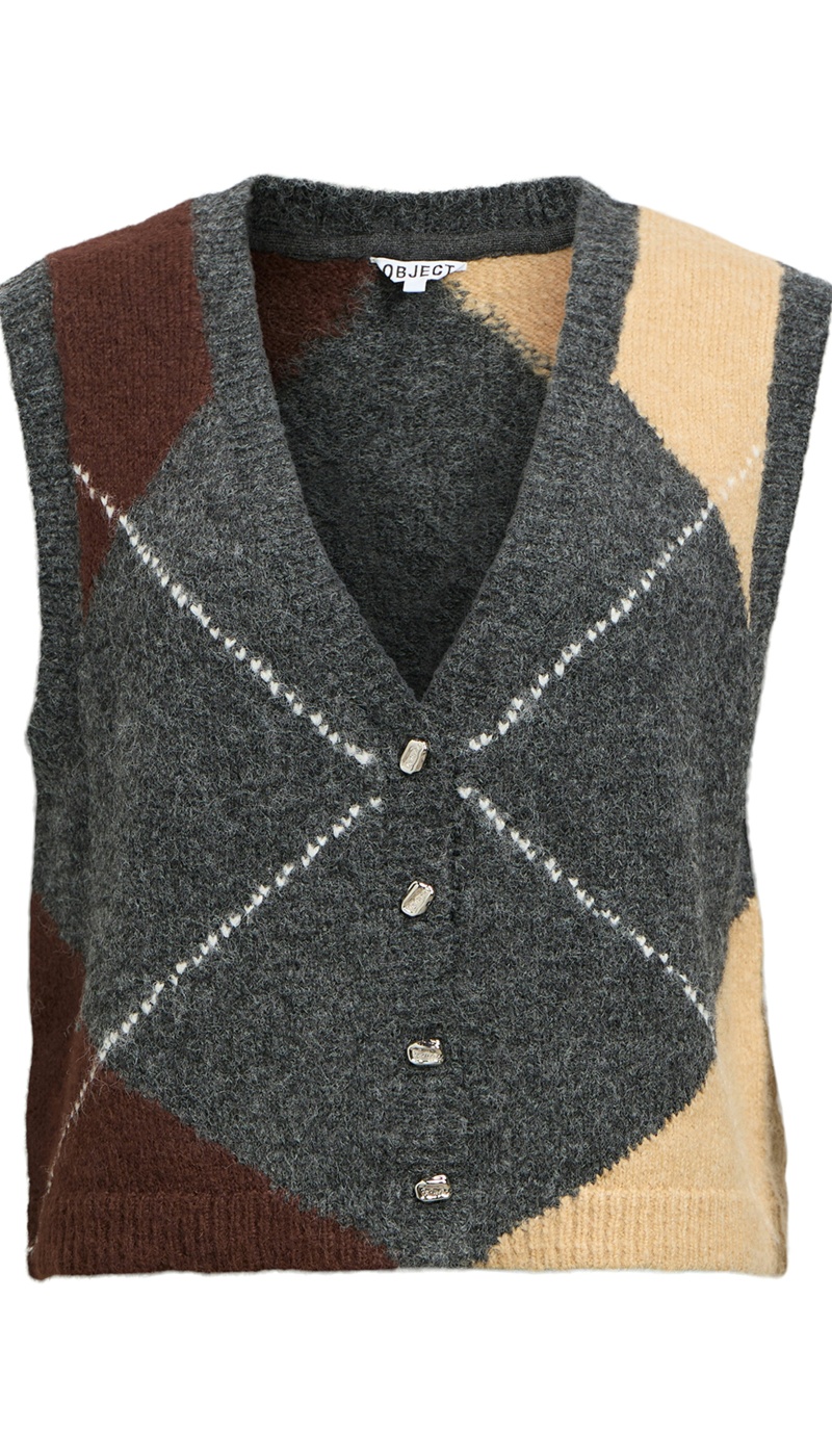 Gilet Maille Gris OBJZENA