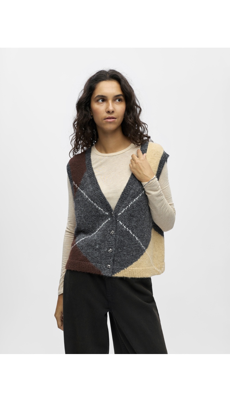 Gilet Maille Gris OBJZENA
