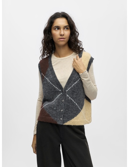 Gilet Maille Gris OBJZENA